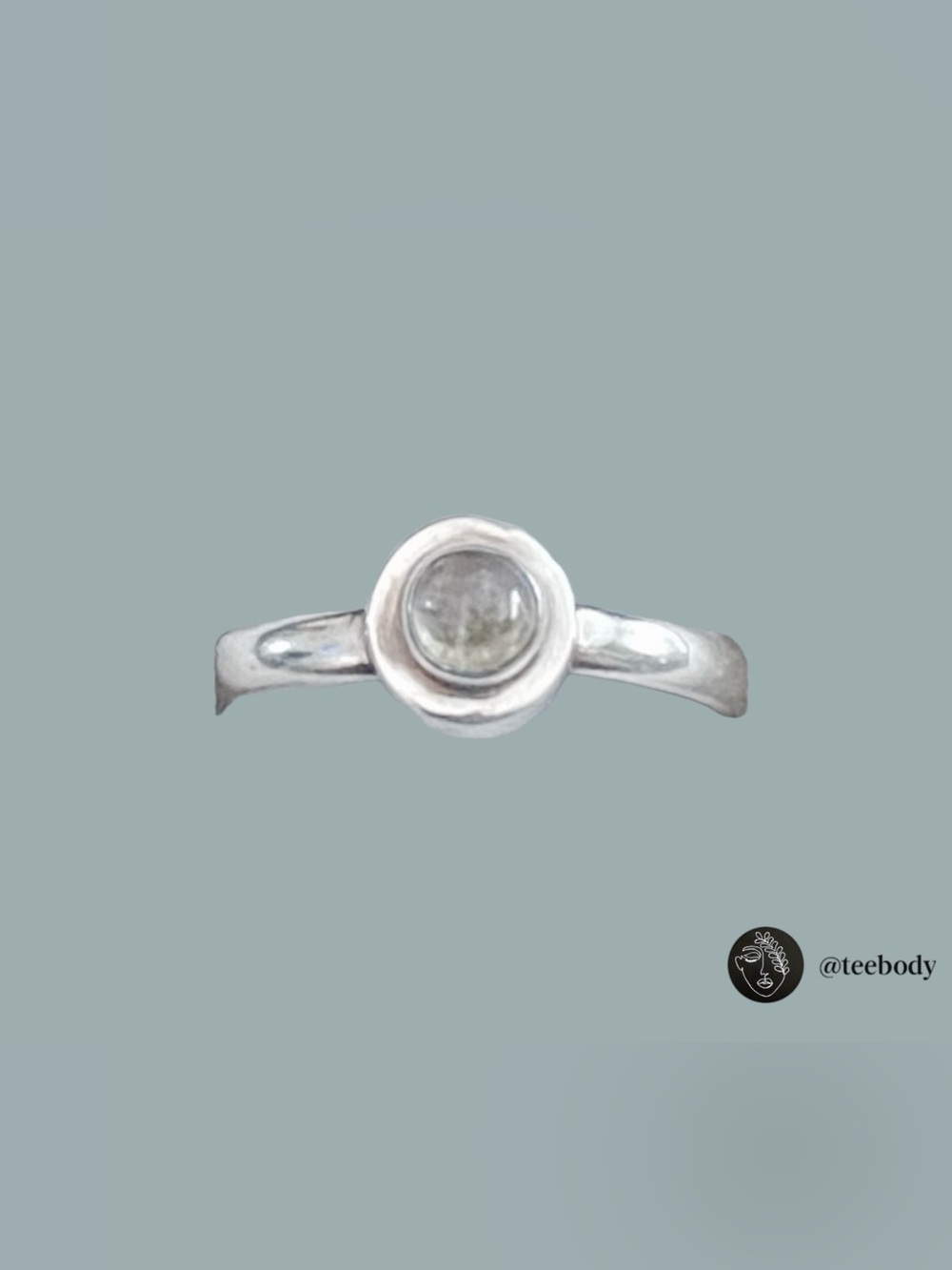 Vintage Y2K Sterling Silver Moonstone Bezel Ring Size 5.5 NWT